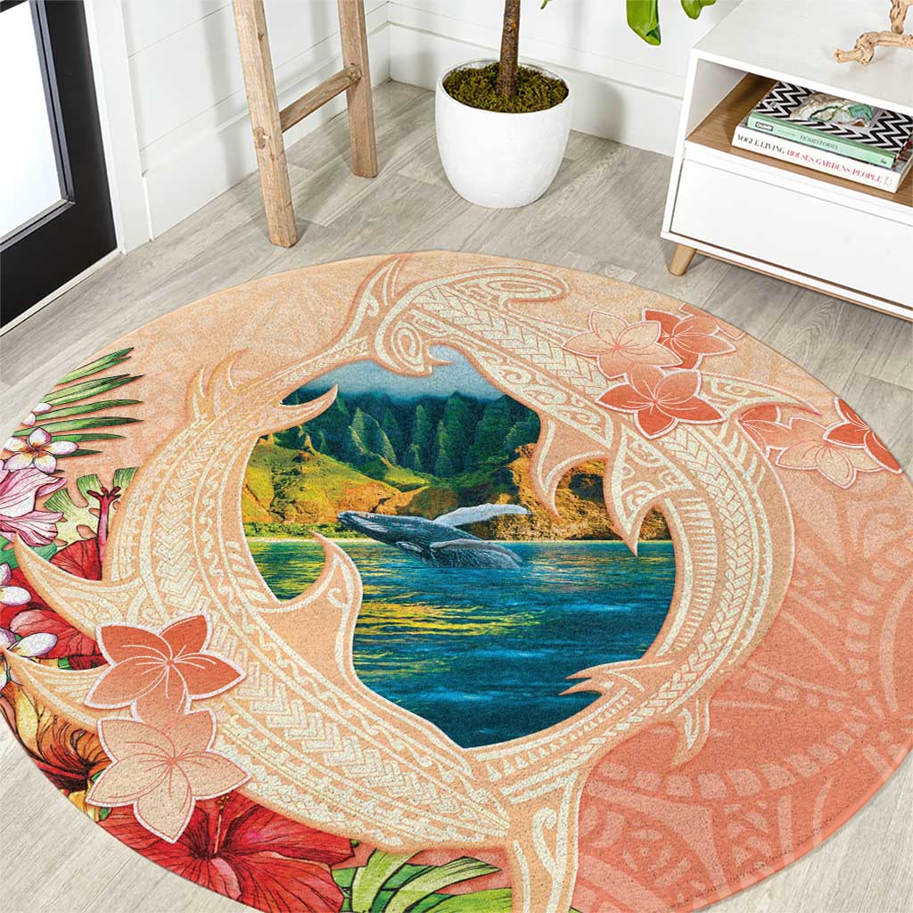 Hawaii Kauai Na Pali Coast Landscape Round Carpet LT05 Peach - Polynesian Pride