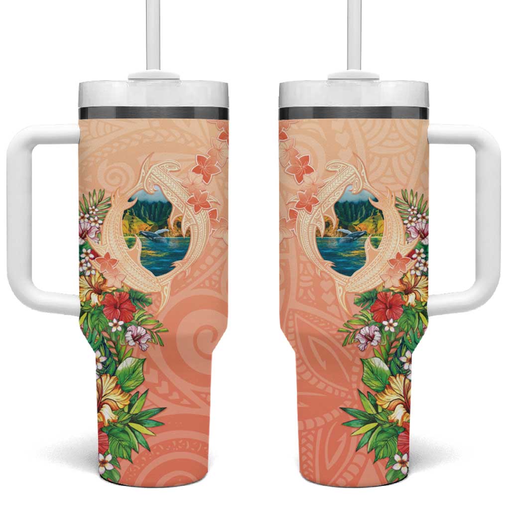 Hawaii Kauai Na Pali Coast Landscape Tumbler With Handle LT05 One Size: 40 oz Peach - Polynesian Pride