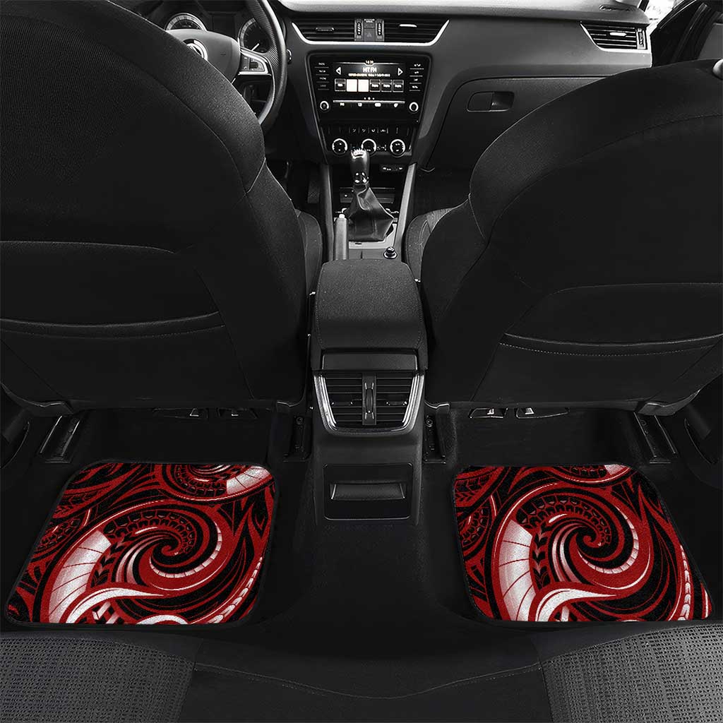 Aotearoa Toitu He Whakaputanga Car Mats Toitu Te Tiriti O Waitangi LT05 Set 2pcs - Back Black - Polynesian Pride