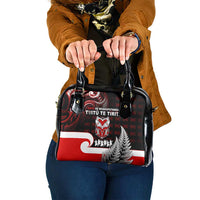 Aotearoa Toitu He Whakaputanga Shoulder Handbag Toitu Te Tiriti O Waitangi LT05 One Size Black - Polynesian Pride