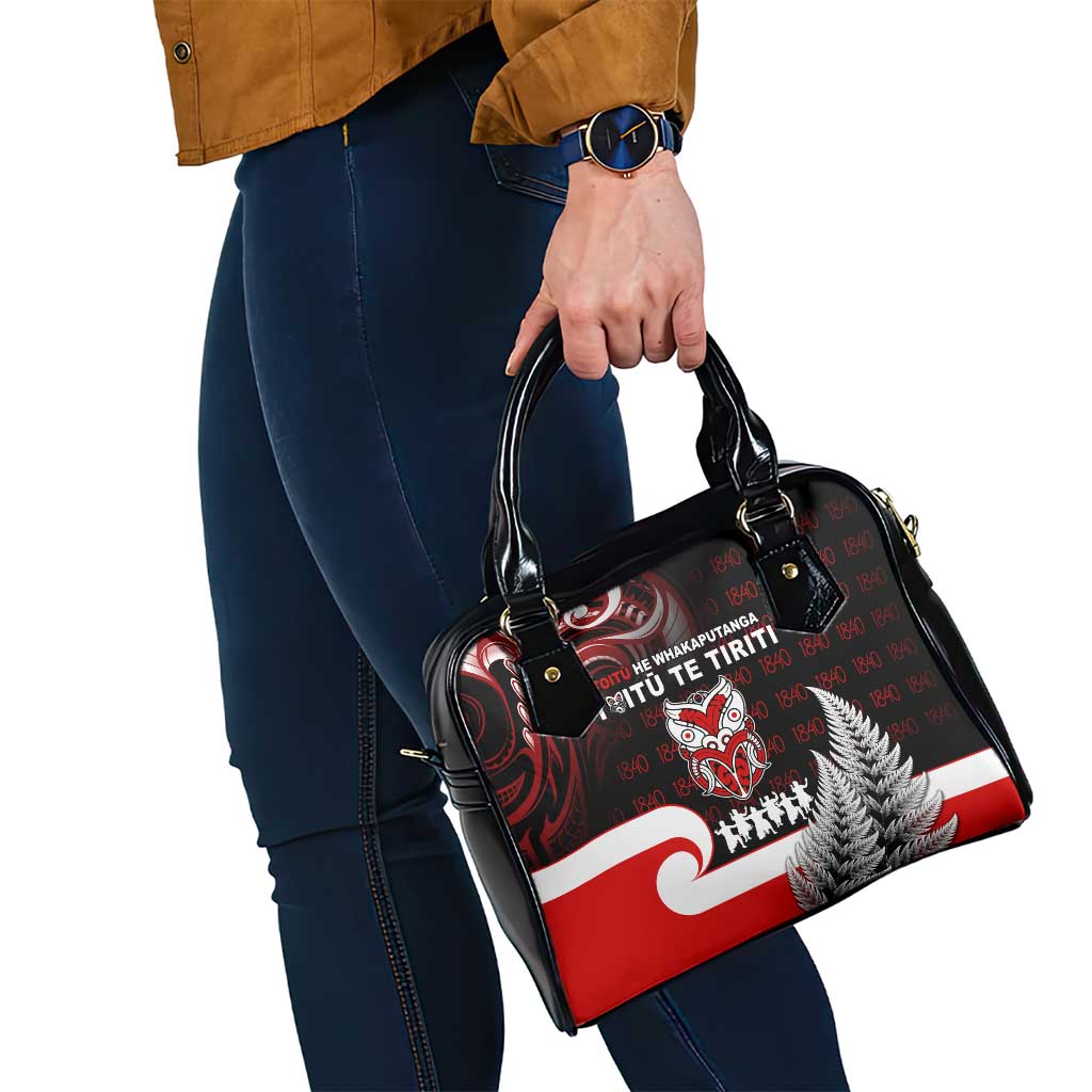 Aotearoa Toitu He Whakaputanga Shoulder Handbag Toitu Te Tiriti O Waitangi LT05 - Polynesian Pride