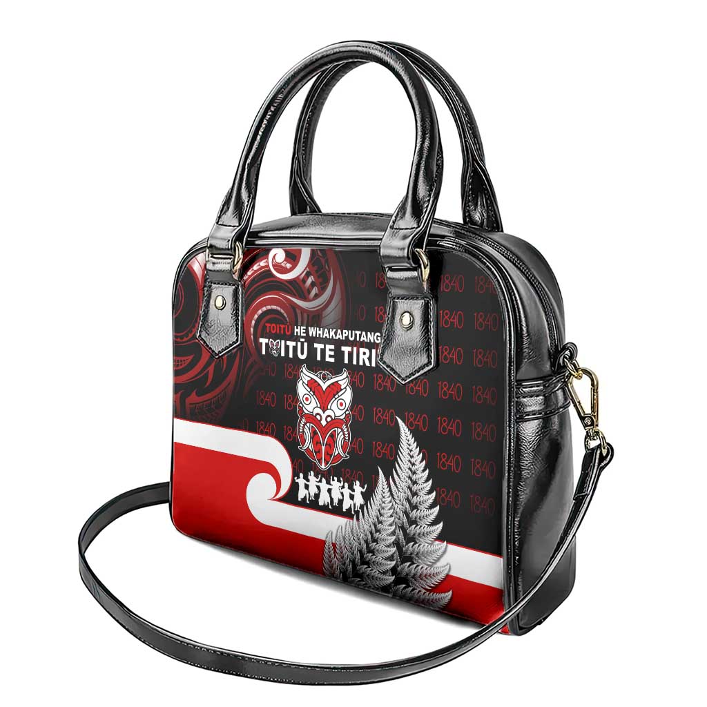 Aotearoa Toitu He Whakaputanga Shoulder Handbag Toitu Te Tiriti O Waitangi LT05 - Polynesian Pride
