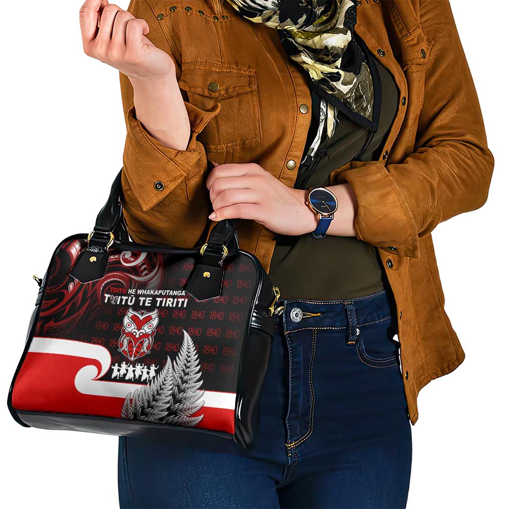 Aotearoa Toitu He Whakaputanga Shoulder Handbag Toitu Te Tiriti O Waitangi LT05 - Polynesian Pride