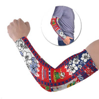 Wallis And Futuna Christmas Arm Sleeves Festive Beach Vibes LT05 Set of 2 Red - Polynesian Pride