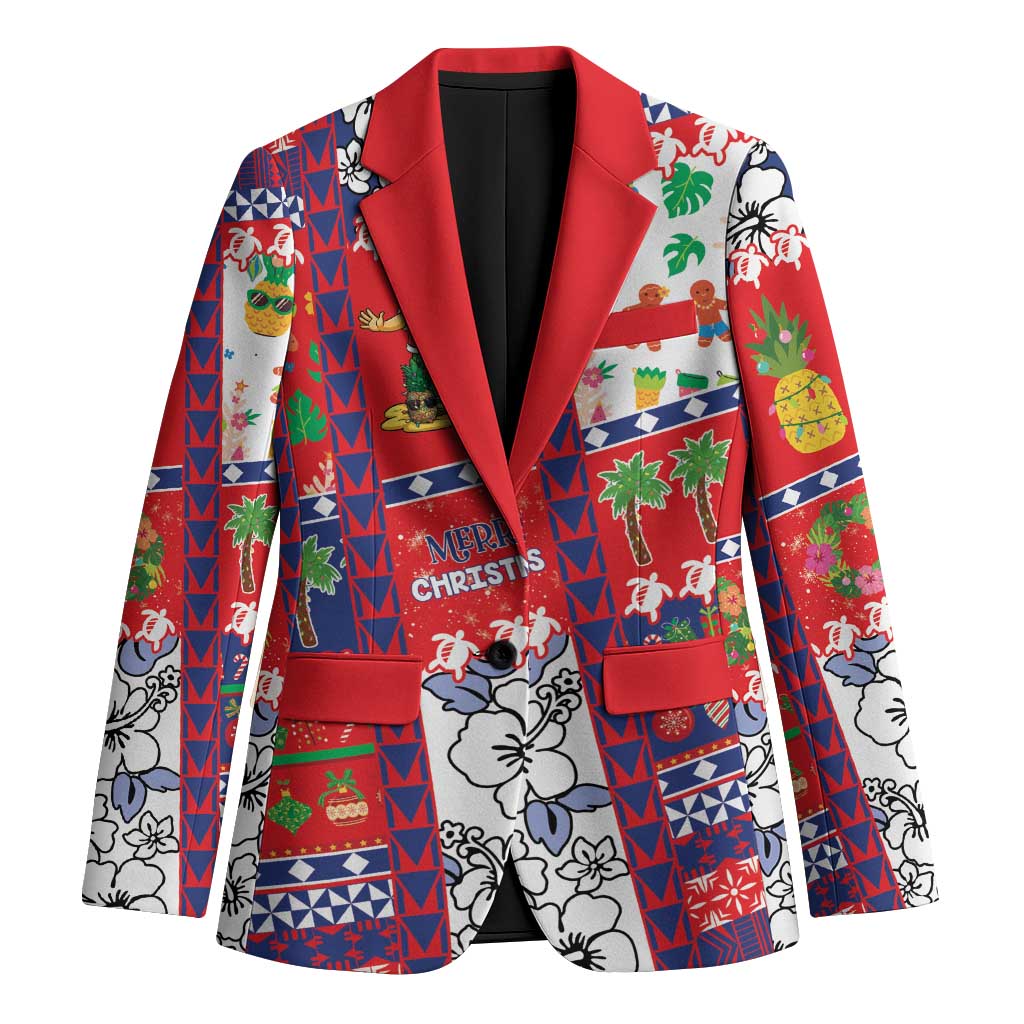 Wallis And Futuna Christmas Blazer Festive Beach Vibes LT05 Unisex Red - Polynesian Pride
