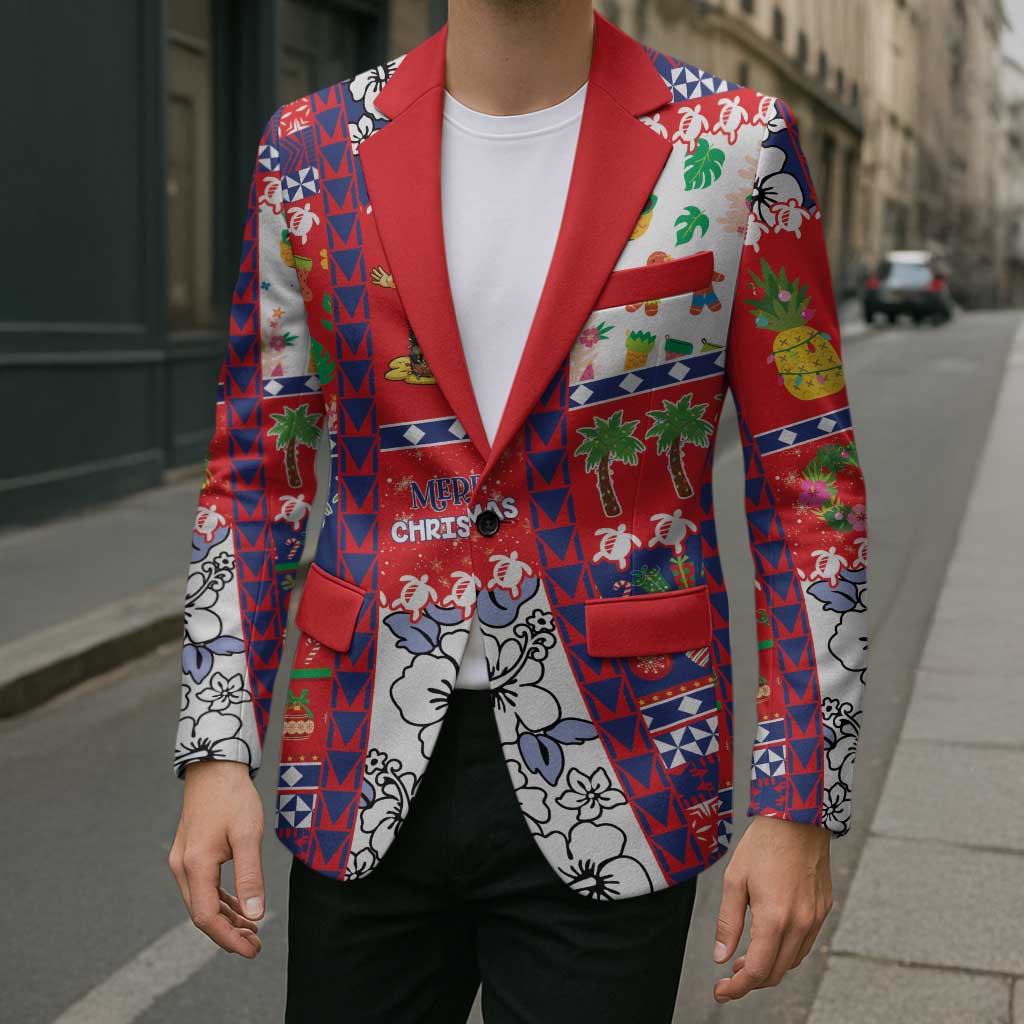 Wallis And Futuna Christmas Blazer Festive Beach Vibes LT05 - Polynesian Pride