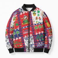 Wallis And Futuna Christmas Bomber Puffer Jacket Festive Beach Vibes LT05 Unisex Red - Polynesian Pride