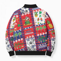Wallis And Futuna Christmas Bomber Puffer Jacket Festive Beach Vibes LT05 - Polynesian Pride