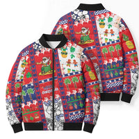 Wallis And Futuna Christmas Bomber Puffer Jacket Festive Beach Vibes LT05 - Polynesian Pride