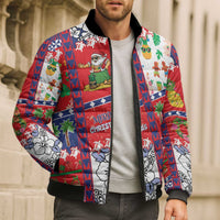 Wallis And Futuna Christmas Bomber Puffer Jacket Festive Beach Vibes LT05 - Polynesian Pride