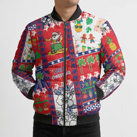 Wallis And Futuna Christmas Bomber Puffer Jacket Festive Beach Vibes LT05 - Polynesian Pride