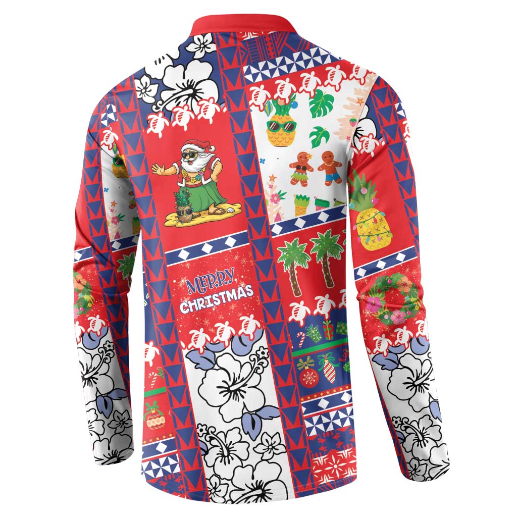 Wallis And Futuna Christmas Button Sweatshirt Festive Beach Vibes LT05 - Polynesian Pride