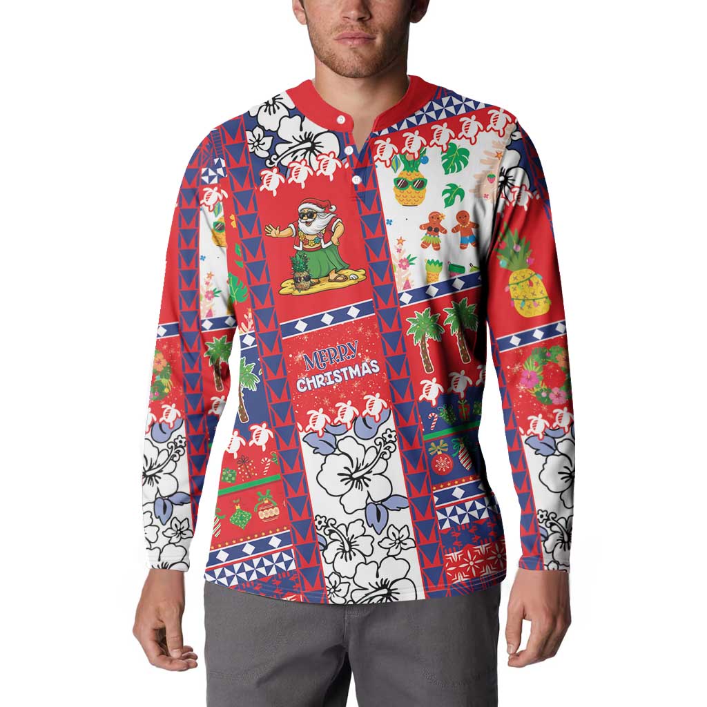 Wallis And Futuna Christmas Button Sweatshirt Festive Beach Vibes LT05 - Polynesian Pride