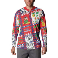 Wallis And Futuna Christmas Button Sweatshirt Festive Beach Vibes LT05 - Polynesian Pride