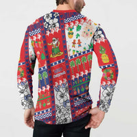 Wallis And Futuna Christmas Button Sweatshirt Festive Beach Vibes LT05 - Polynesian Pride