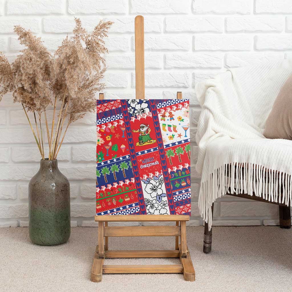 Wallis And Futuna Christmas Canvas Wall Art Festive Beach Vibes LT05 - Polynesian Pride
