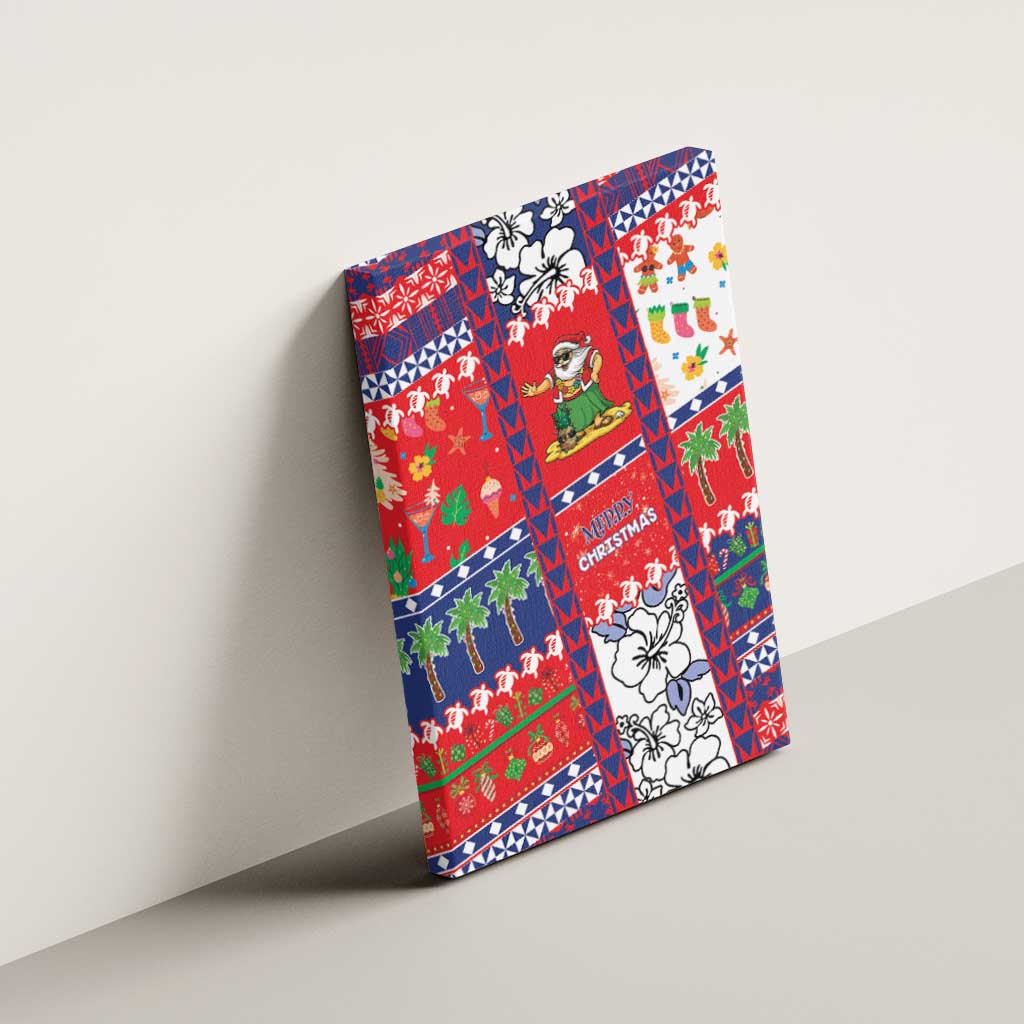 Wallis And Futuna Christmas Canvas Wall Art Festive Beach Vibes LT05 - Polynesian Pride