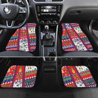 Wallis And Futuna Christmas Car Mats Festive Beach Vibes LT05 Set 4pcs Red - Polynesian Pride