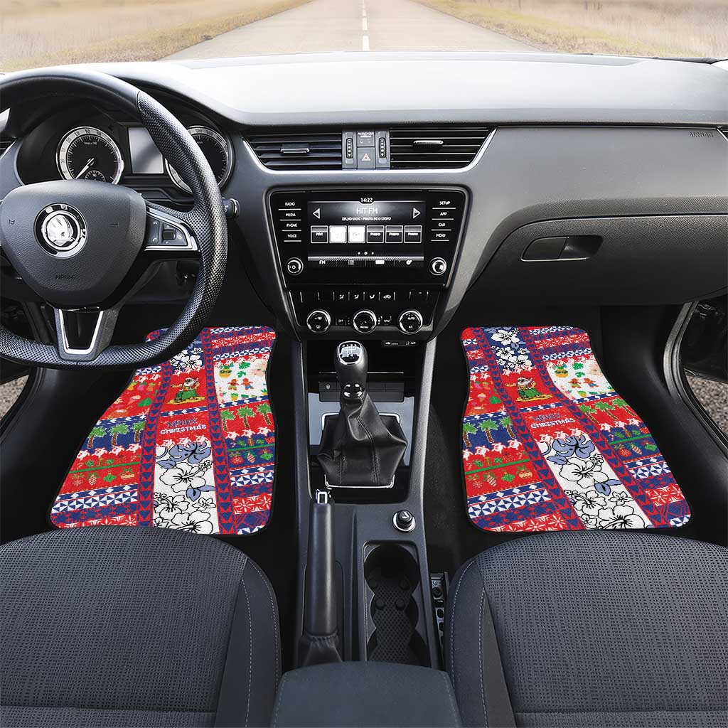 Wallis And Futuna Christmas Car Mats Festive Beach Vibes LT05 Set 2pcs - Front Red - Polynesian Pride