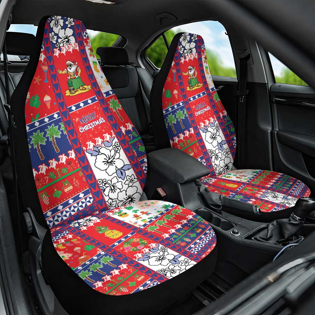 Wallis And Futuna Christmas Car Seat Cover Festive Beach Vibes LT05 One Size Red - Polynesian Pride