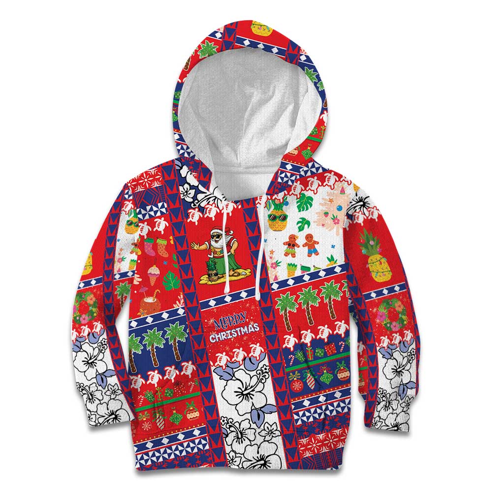 Wallis And Futuna Christmas Kid Hoodie Festive Beach Vibes LT05 Hoodie Red - Polynesian Pride