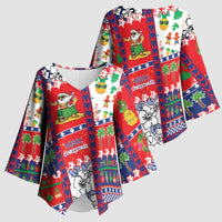 Wallis And Futuna Christmas Kimono Sleeve Blouse Festive Beach Vibes LT05 - Polynesian Pride