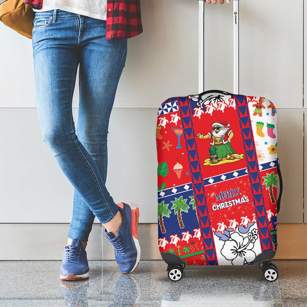 Wallis And Futuna Christmas Luggage Cover Festive Beach Vibes LT05 - Polynesian Pride