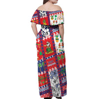 Wallis And Futuna Christmas Off Shoulder Maxi Dress Festive Beach Vibes LT05 - Polynesian Pride