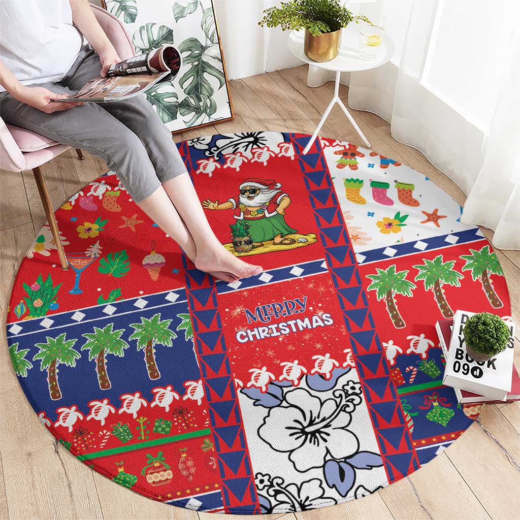 Wallis And Futuna Christmas Round Carpet Festive Beach Vibes LT05 - Polynesian Pride