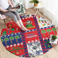 Wallis And Futuna Christmas Round Carpet Festive Beach Vibes LT05 - Polynesian Pride