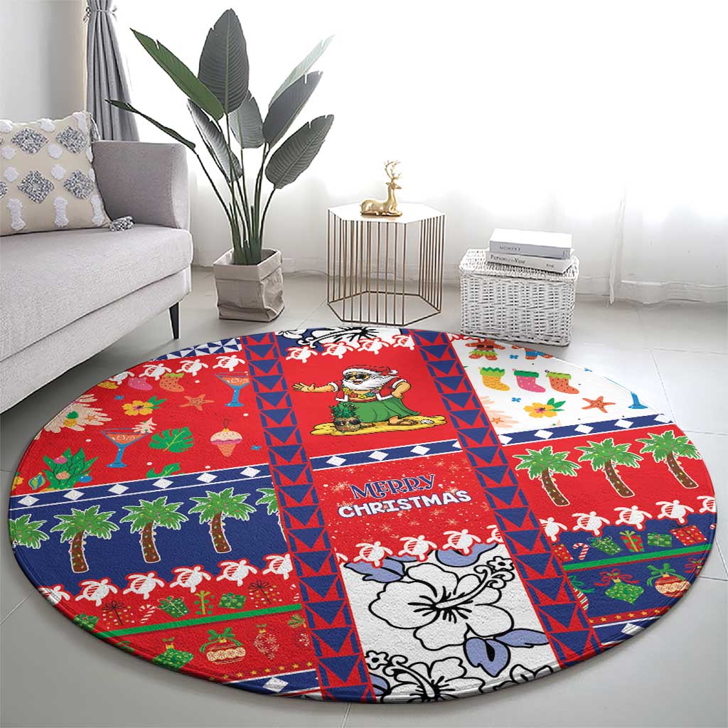 Wallis And Futuna Christmas Round Carpet Festive Beach Vibes LT05 - Polynesian Pride