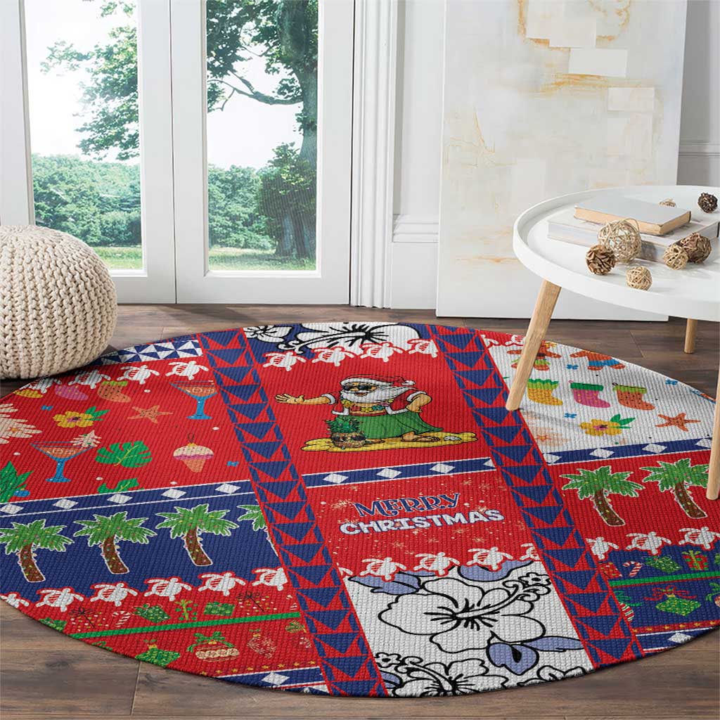 Wallis And Futuna Christmas Round Carpet Festive Beach Vibes LT05 - Polynesian Pride