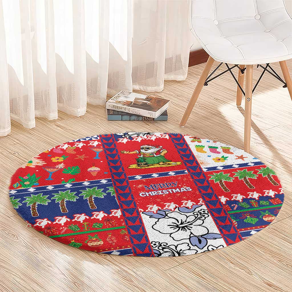 Wallis And Futuna Christmas Round Carpet Festive Beach Vibes LT05 - Polynesian Pride