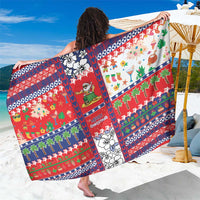 Wallis And Futuna Christmas Sarong Festive Beach Vibes LT05 One Size 44 x 66 inches Red - Polynesian Pride