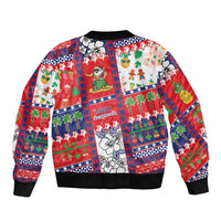 Wallis And Futuna Christmas Sleeve Zip Bomber Jacket Festive Beach Vibes LT05 - Polynesian Pride