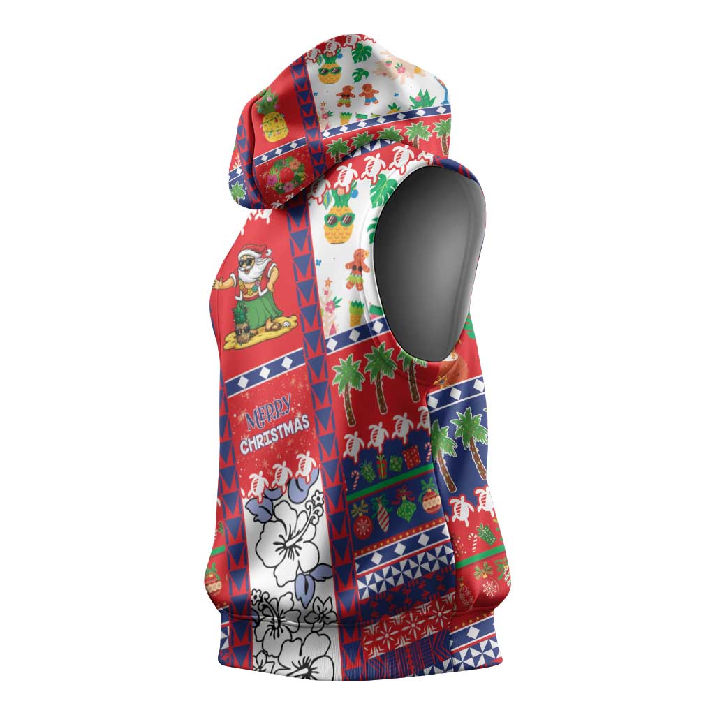 Wallis And Futuna Christmas Sleeveless Hoodie Festive Beach Vibes LT05 - Polynesian Pride