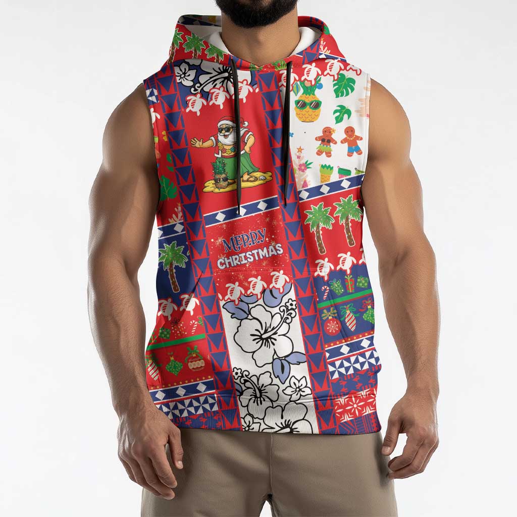 Wallis And Futuna Christmas Sleeveless Hoodie Festive Beach Vibes LT05 - Polynesian Pride