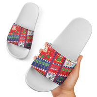 Wallis And Futuna Christmas Slide Sandals Festive Beach Vibes LT05 - Polynesian Pride
