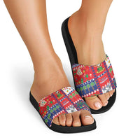 Wallis And Futuna Christmas Slide Sandals Festive Beach Vibes LT05 - Polynesian Pride