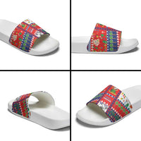Wallis And Futuna Christmas Slide Sandals Festive Beach Vibes LT05 - Polynesian Pride