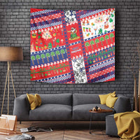 Wallis And Futuna Christmas Tapestry Festive Beach Vibes LT05 Red - Polynesian Pride