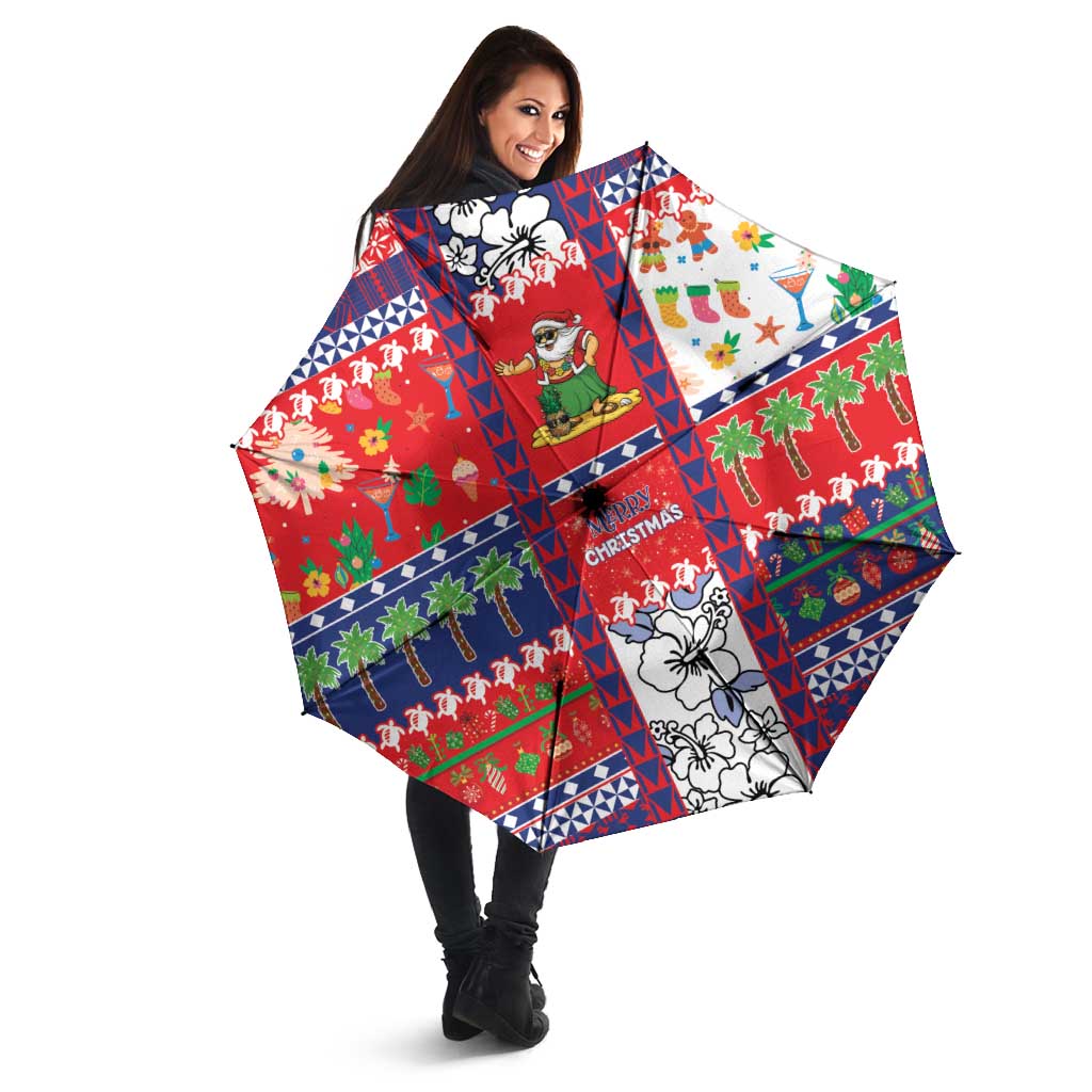 Wallis And Futuna Christmas Umbrella Festive Beach Vibes LT05 - Polynesian Pride