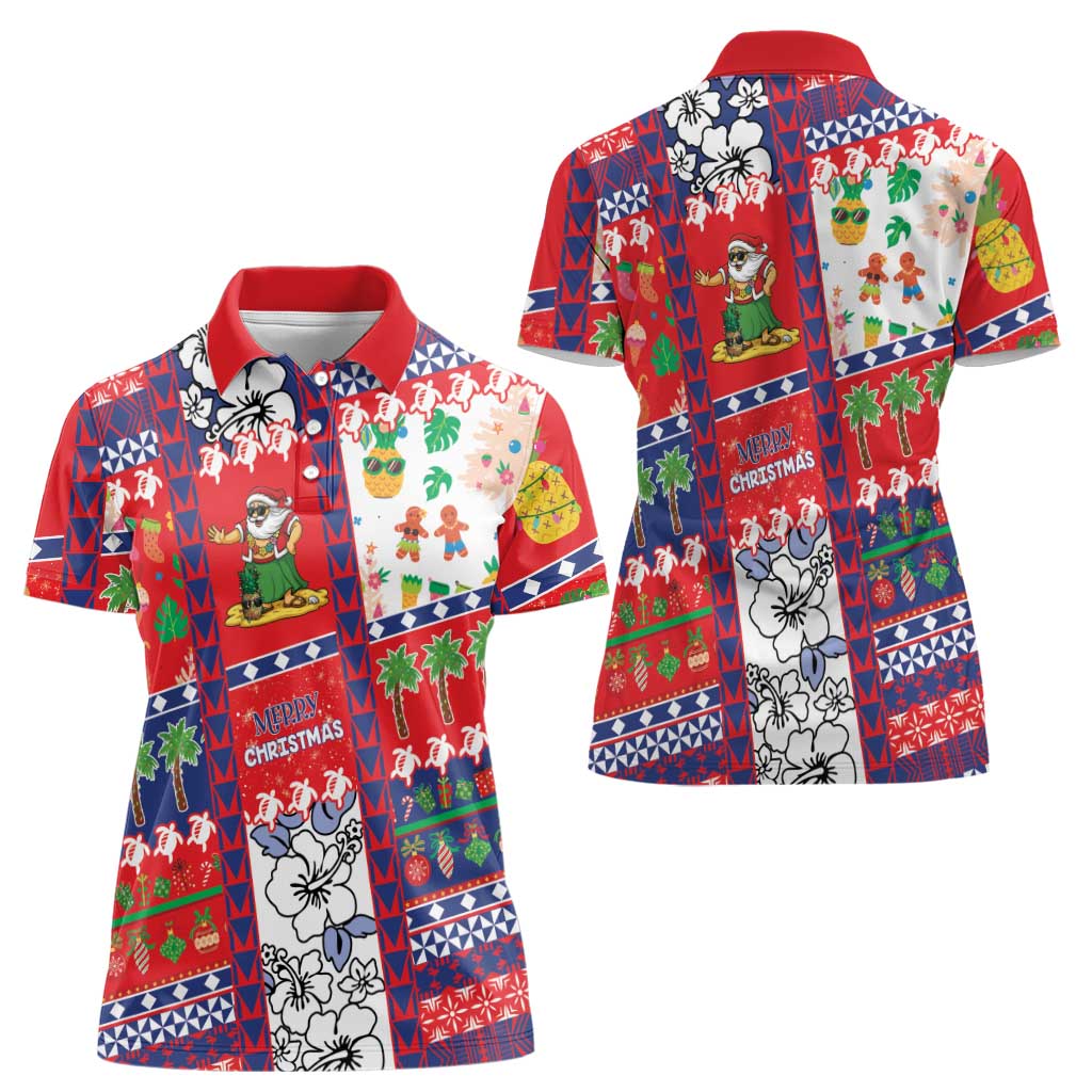 Wallis And Futuna Christmas Women Polo Shirt Festive Beach Vibes LT05 - Polynesian Pride