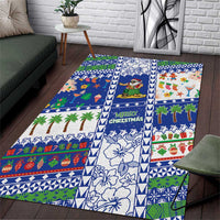 Northern Mariana Islands Christmas Area Rug Festive Beach Vibes LT05 Blue - Polynesian Pride