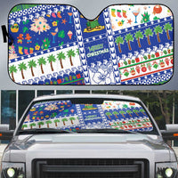 Northern Mariana Islands Christmas Auto Sun Shade Festive Beach Vibes LT05 Blue - Polynesian Pride