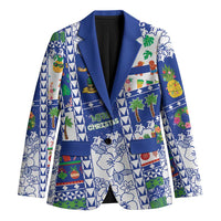 Northern Mariana Islands Christmas Blazer Festive Beach Vibes LT05 Unisex Blue - Polynesian Pride