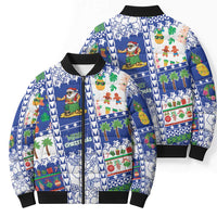 Northern Mariana Islands Christmas Bomber Puffer Jacket Festive Beach Vibes LT05 - Polynesian Pride