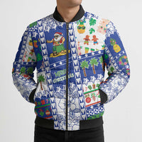 Northern Mariana Islands Christmas Bomber Puffer Jacket Festive Beach Vibes LT05 - Polynesian Pride
