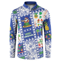 Northern Mariana Islands Christmas Button Sweatshirt Festive Beach Vibes LT05 Blue - Polynesian Pride