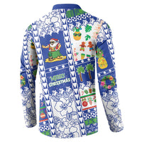 Northern Mariana Islands Christmas Button Sweatshirt Festive Beach Vibes LT05 - Polynesian Pride